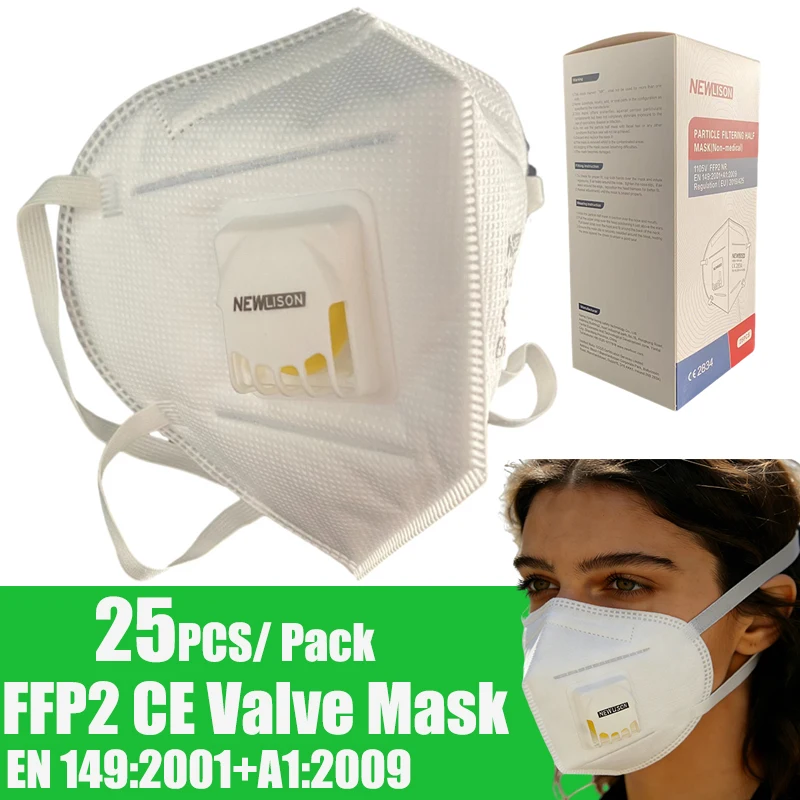ffp2-nr-マスク-大人用-ce-折りたたみマスク-エアバルブフィルター付き-ヘッドウェア-マウスマスク-25-個-パック-ffp2