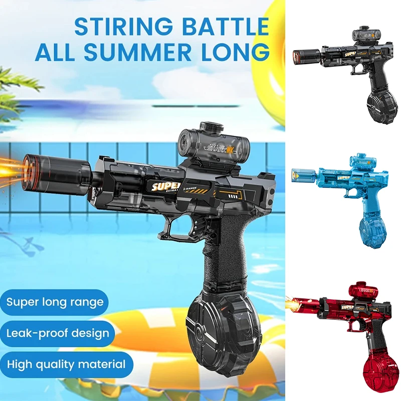 

2025 Summer Outdoor Beach Pool Simulated Flame Electric Water Gun Toys Game Automatic Sensor Lights Boy Gift Children's Day Gift