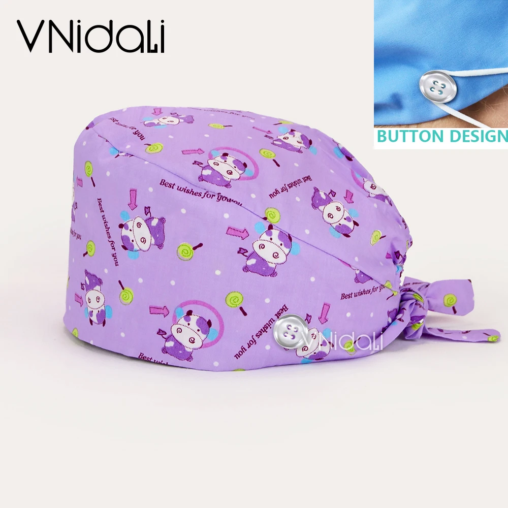 

Модная дизайнерская шапка с рисунком, лабораторная шапка, унифицированная Регулируемая хлопковая шапка для ротовой красоты, шапка для персонала центра красоты домашних животных, Доставка 24 часа