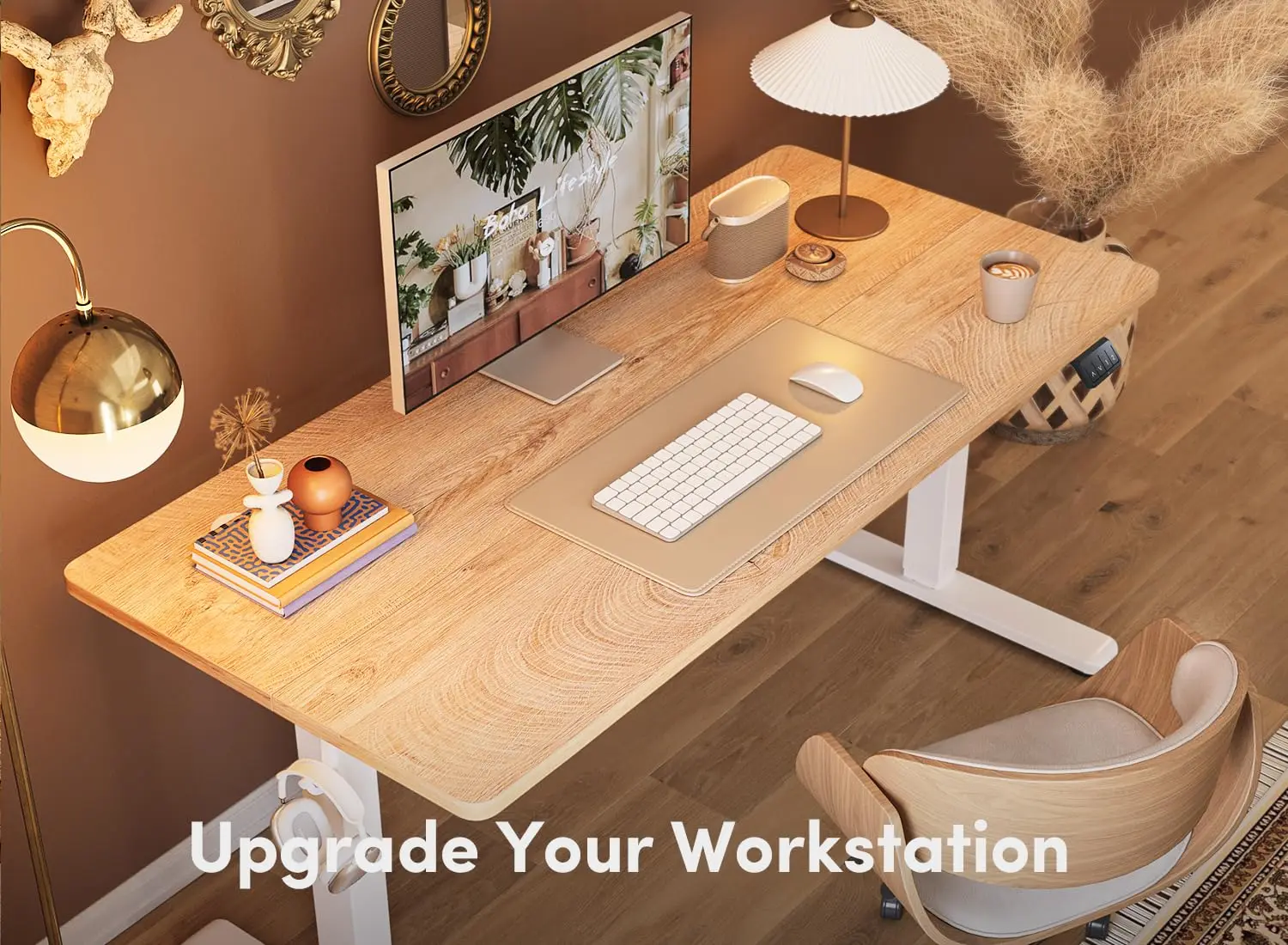 Elektrischer Stehschreibtisch, 48 x 24 Zoll höhenverstellbarer Stehschreibtisch, Sitz-Steh-Home-Office-Schreibtisch, Computertisch, individuell gestaltet