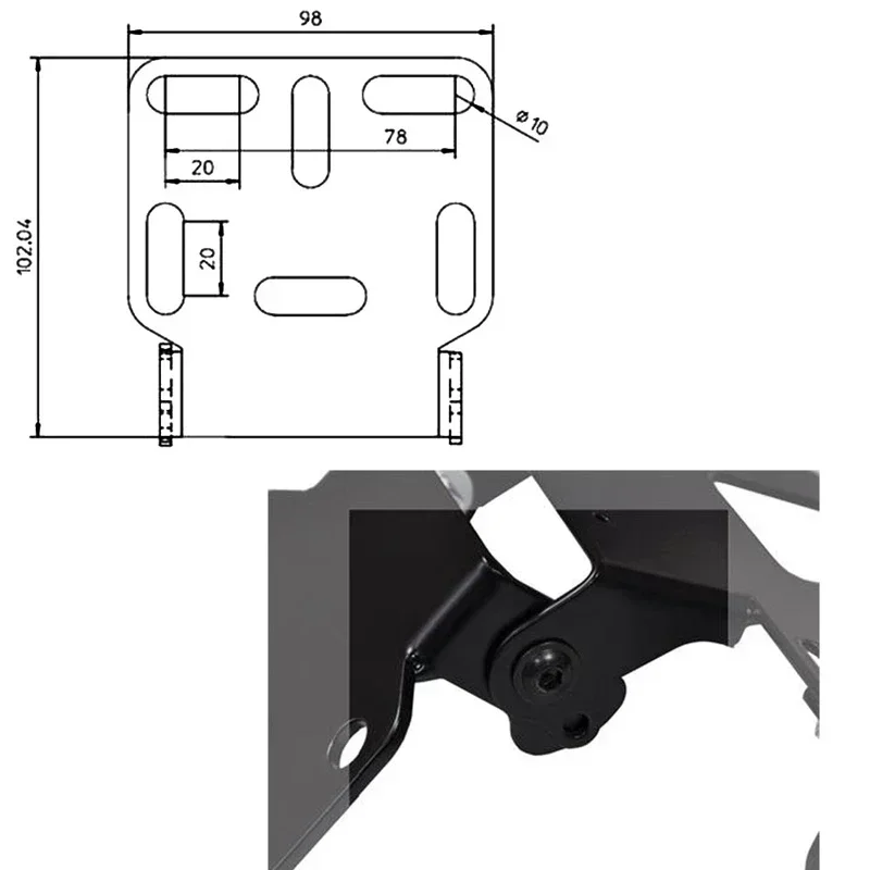 Staffa di supporto per telaio targa ad angolo regolabile per moto per Yamaha Yzf R1 R3 R6 R15 R25 Fz6 Mt-07 Mt 07