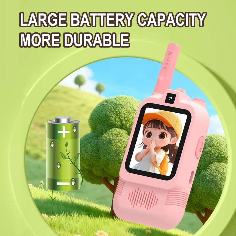 Walkie Talkie de vídeo para niños con pantalla HD de 2 ", cámara Dual, intercomunicador de llamada HD recargable con un solo clic para tecnología de dispositivos para niños