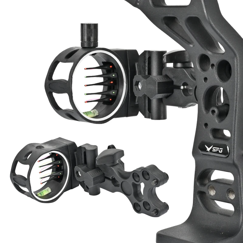 Tir à l'arc composé vue 5 broches arc Composite réglable 0.019 "fibre optique brillante tir de chasse dispositif de visée accessoires