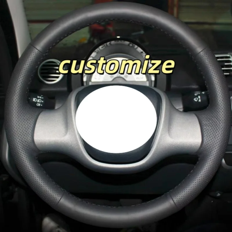 Coprivolante In Pelle Artificiale Personalizzato, Cucito A Mano, Accessori Per Interni Auto, Coprivolante Per Smart Fortwo