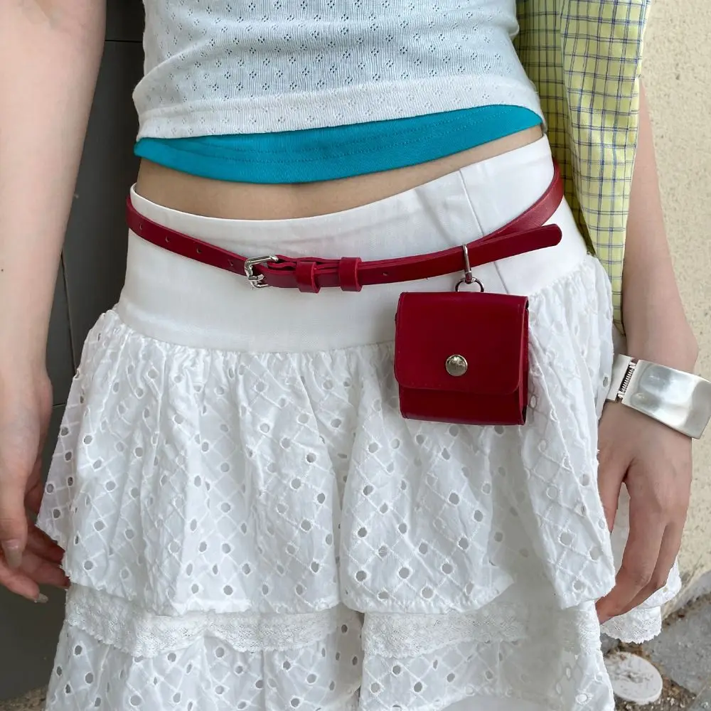 

Ins Korean Style Women Waist Bag PU Purse Belt Waist Bag Small Bag Retro Women Belt Bag Women
