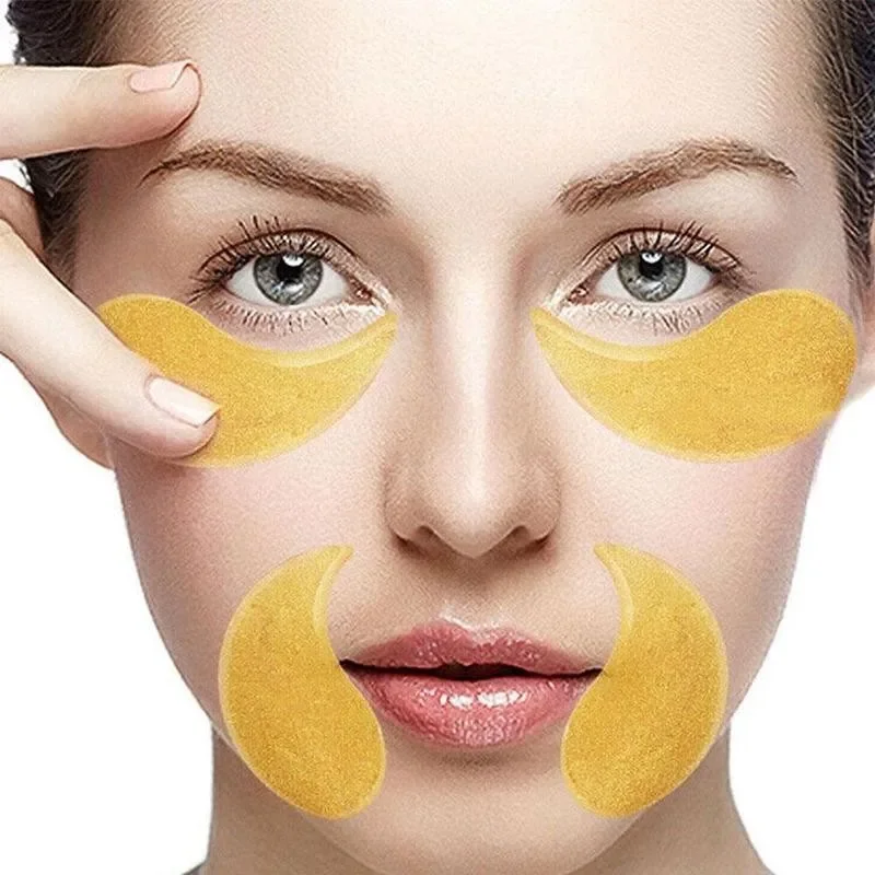 60pcs Gold Eye Mask idratante Seaweed Eye Patche Crystal Collagen Anti-rughe Anti invecchiamento rimuovi occhiaie cura degli occhi