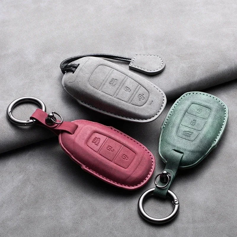 

Car Remote Key Case Cover Holder for Hyundai Grandeur HG Sedan Genesis G80 Santa Fe 3DM Grand SantaFe 2018 IX45 EQUUS Azera