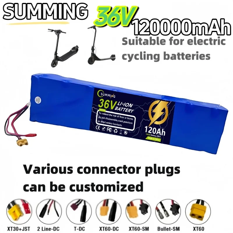 36 فولت 100000 مللي أمبير 10S3P M365 بطارية سكوتر كهربائي حزمة 18650 بطارية ليثيوم قدرة عالية ، طويلة المدى ، ضمان لمدة عامين