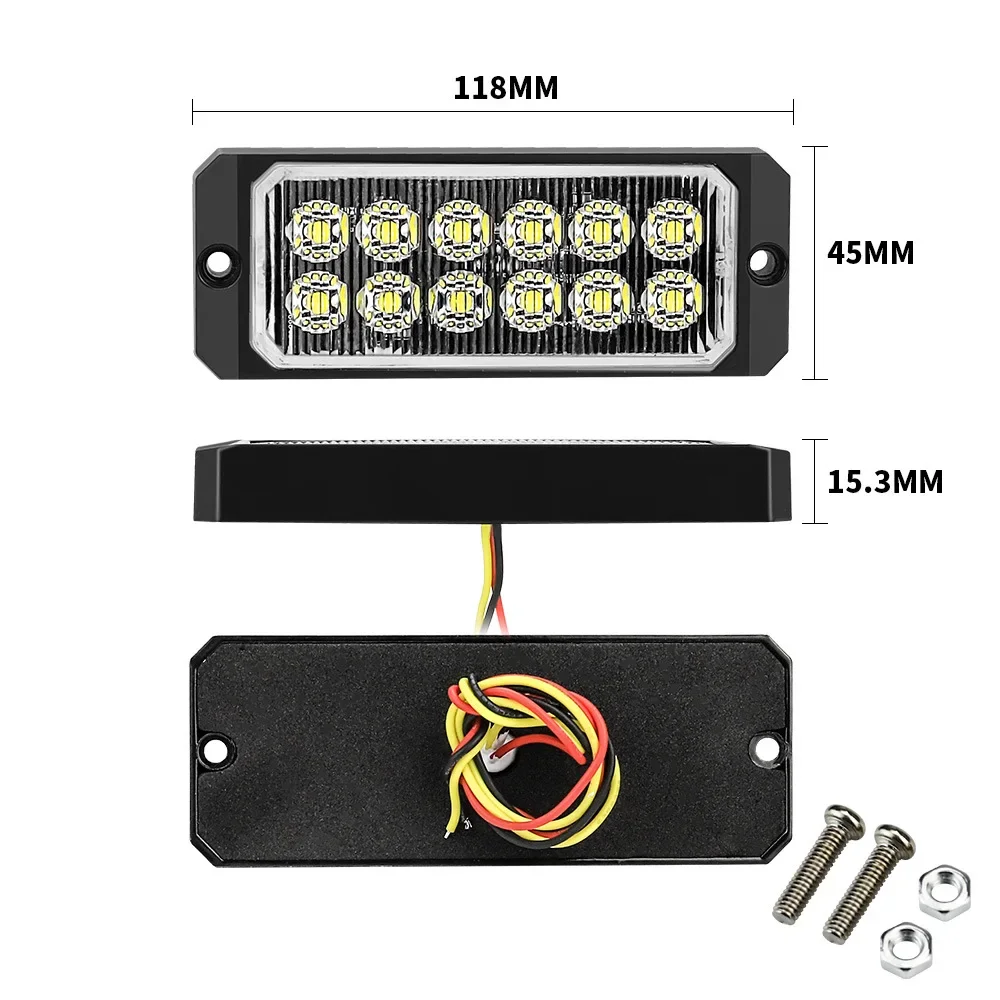 Car LED side light waterproof 12LED 36 multi-mode strobe flash lights Pickup decorative light Truck lights