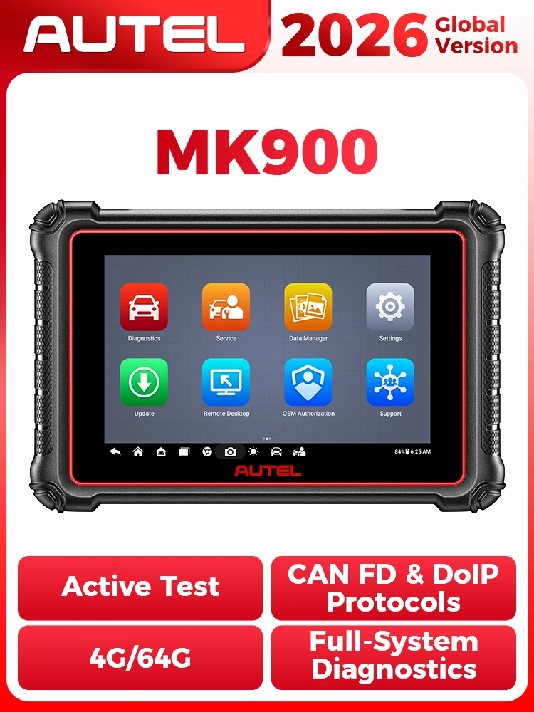 Autel MK900 Bidirektionales Scan-Tool, Vollsystem-OBD2-Scanner, Diagnosegerät mit über 40 Reset-Funktionen, CAN FD & DoIP, Auto VIN