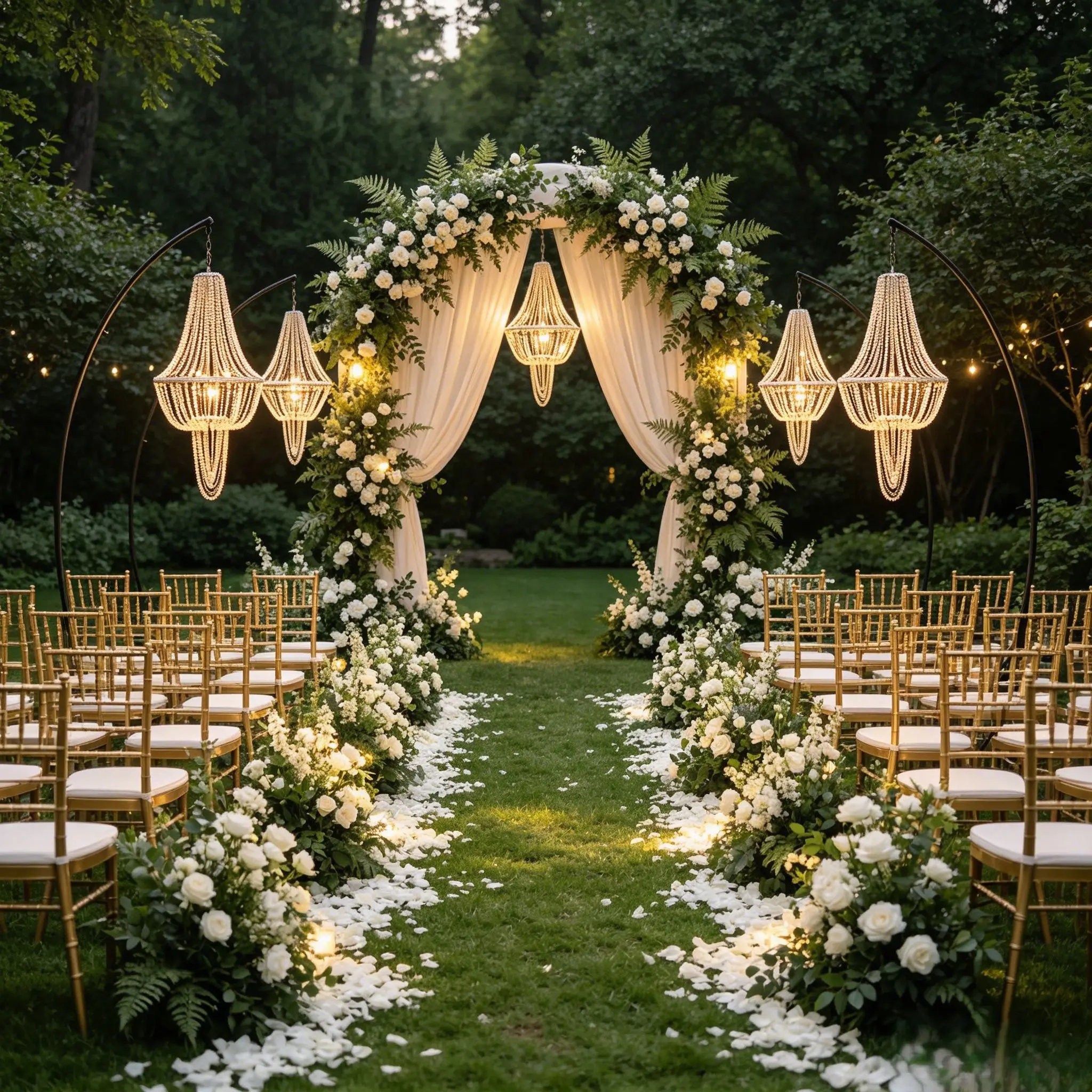 

4Pcs 2.8M Acrylic Beads Strings Flower Arch Pendant Ceiling Hanging Decor For Wedding Stage Party Background Layout Ornament