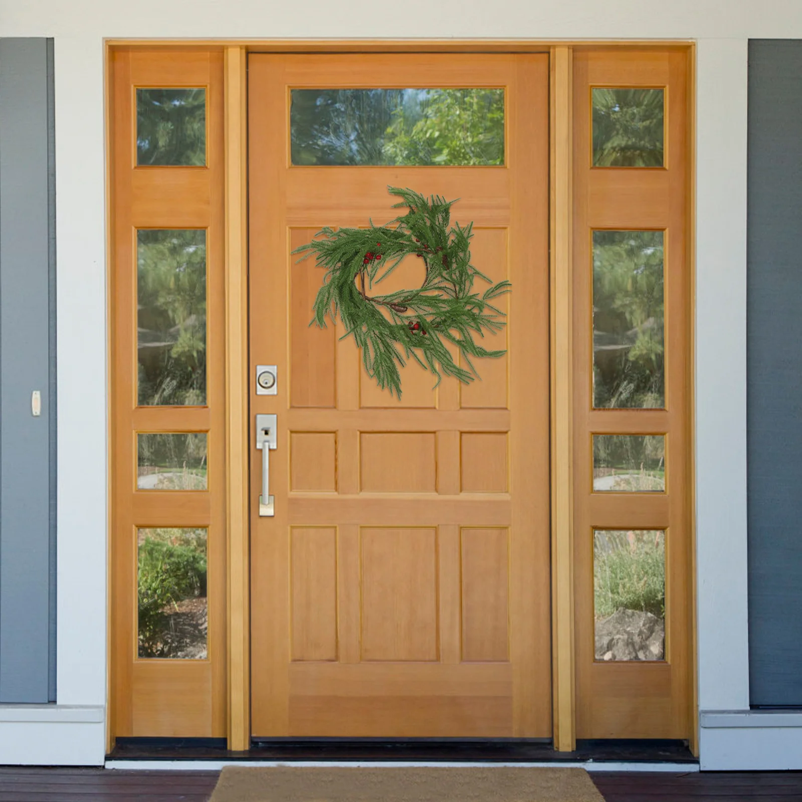 

Faux Holiday Garland Artificial Norfolk Pine Real Touch Greenery Christmas Hanging Ornament for Indoor Outdoor Staircase Wall