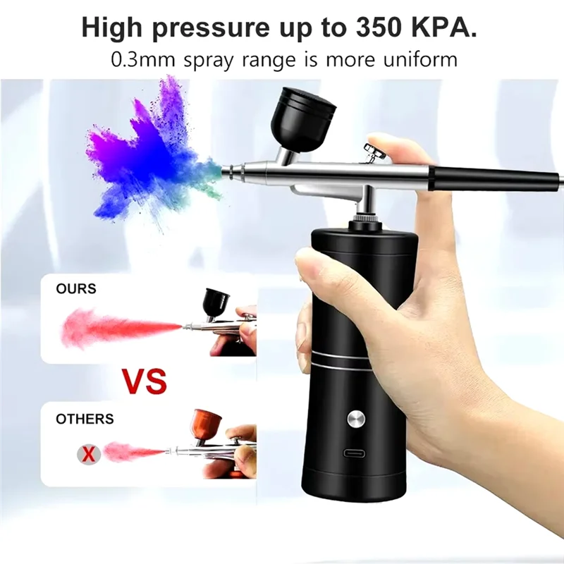75STO-Neues Airbrush-KIT, kabelloses wiederaufladbares Kompressor-Airbrush-Set, begrifft automatisch Modellmalerei, Nägel, Make-up