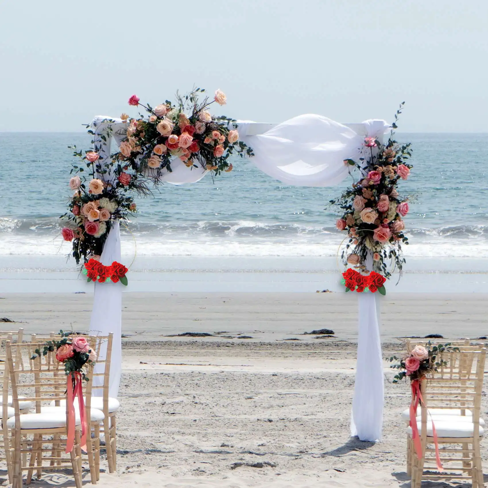 

【Promotion】5 Pack 14 Inch Large Metal Floral Hoop Wreath Macrame Gold Hoop Rings For DIY Wreath Decor, Dream Catcher And Macrame