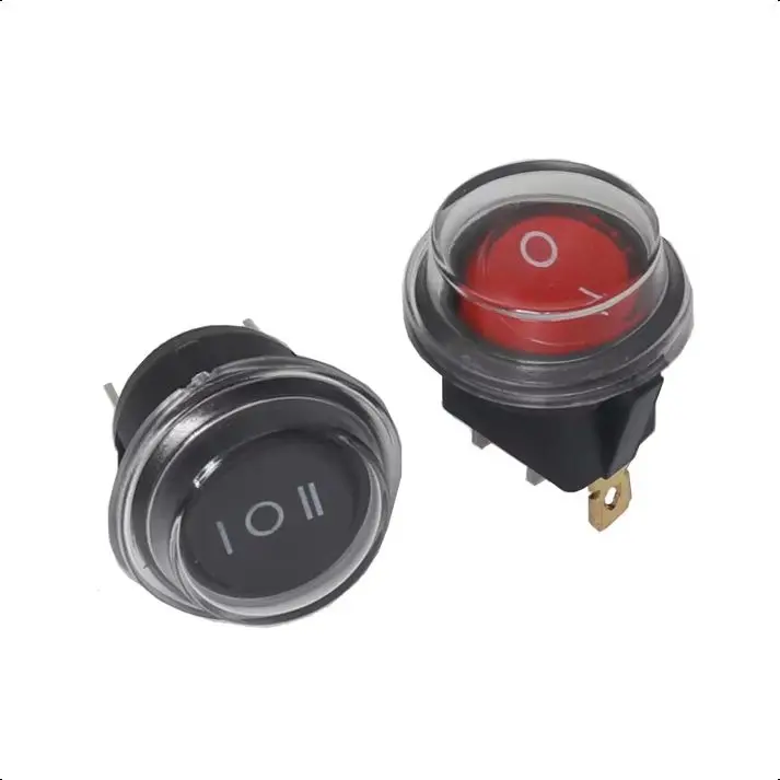 【5PCS】Round Rocker Switch 20MM KCD1 2Pin/3Pin On-Off/ON-OFF-ON Cat Eye Push Button Switch With Light