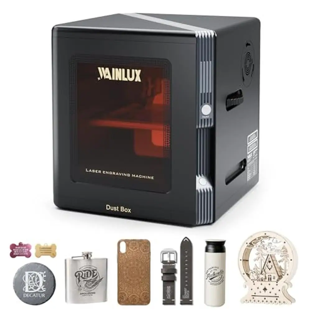 

Mini Smart Laser Engraver 10000mW Fully Enclosed Visual Engraving Machine with Smart Camera and Exhaust Fan Support WiFi Offline