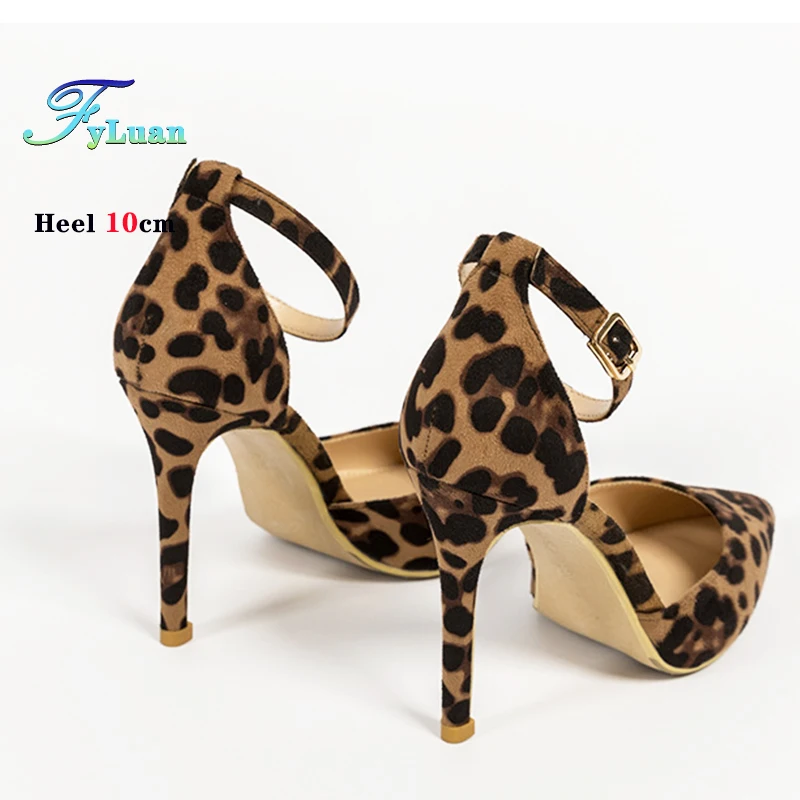 

Осенние пикантные леопардовые женские сандалии, офисные туфли-лодочки 6 см, 8 см, 10 см, элегантные офисные женские туфли на высоком каблуке с острым носком, роскошная женская обувь