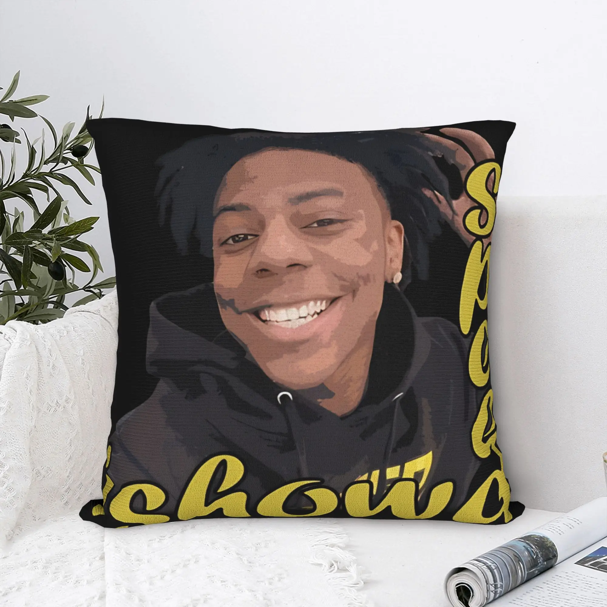 Funny Ishowspeed YouTuber  Pillowcases  Retro Trendy Pillow Case For Living Room Bed Chair Soft Pillow Cover