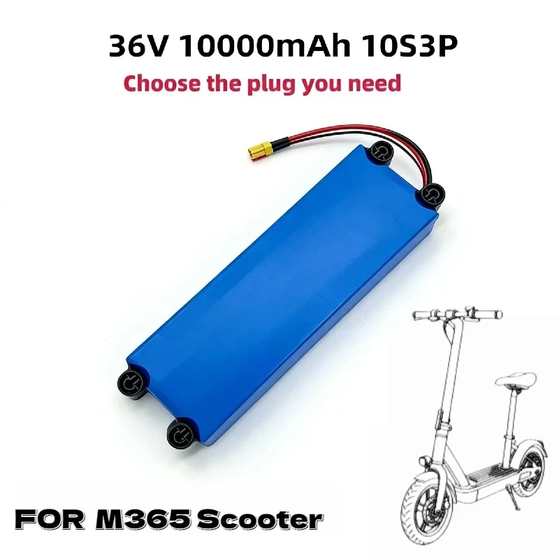 

36V 10S3P 10000mAh Rechargeable Lithium Battery Pack Aleaivy High Capacity for M365 Scooter 150W-750W Vehicle Accessory