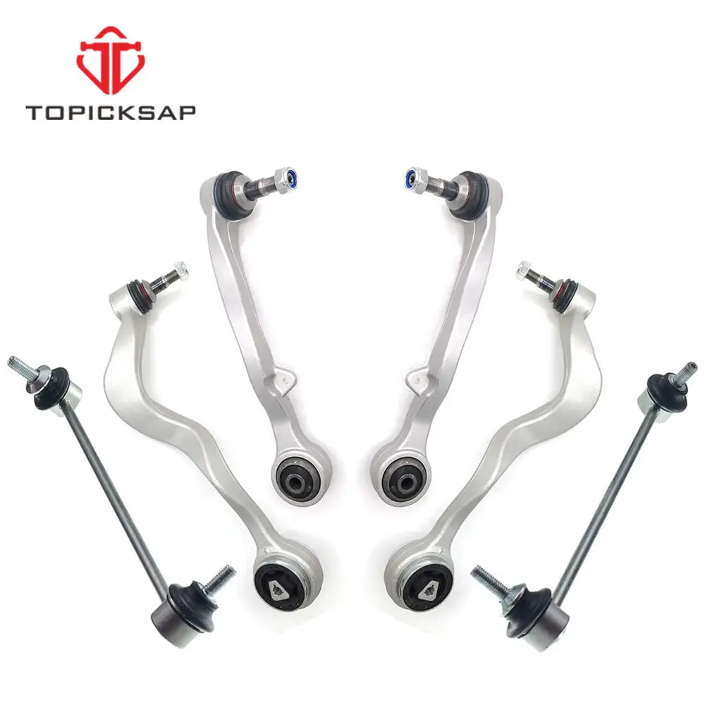 TOPICKSAP 6pcs Front Lower Forward Rearward Control Arm Sway Bar Links for BMW E60 525i 528i 530i 2004 - 2010 31126760182