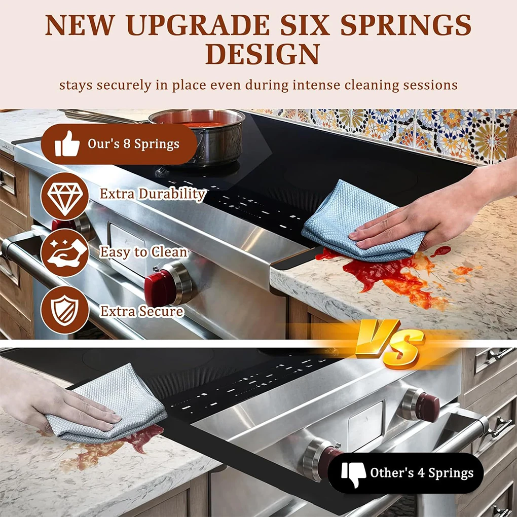 

2Pcs Multifuntional Stove Gaps Covers Stainless Steel Texture 13.8" to 27.6" Expandable Counter Gaps Fillers Gaps Cover AntiRust