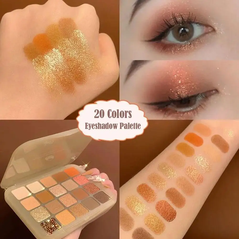 20 Kleuren Matte Geparileerde Oogschaduw Glitter Aarde Kleur Oogschaduw Glanzende Oogschaduw Pallet Make-Up Pigmentos Para Ojos Cosme X0v1