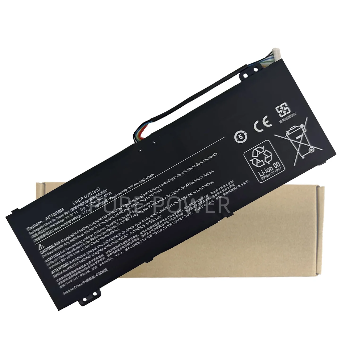 New Laptop Battery AP18E8M 15.4V 57.48WH 3733mAh High Quality For Acer Nitro PH315-52 AN515-54 AN517-51