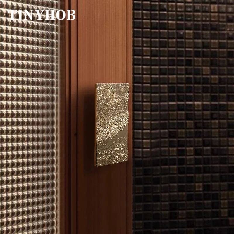 Starry Sky Flash / Solid Brass Gold Rectangular Relief Design Cabinet Handle and Knob Drawer Pulls Bedroom Wardrobe Hardware