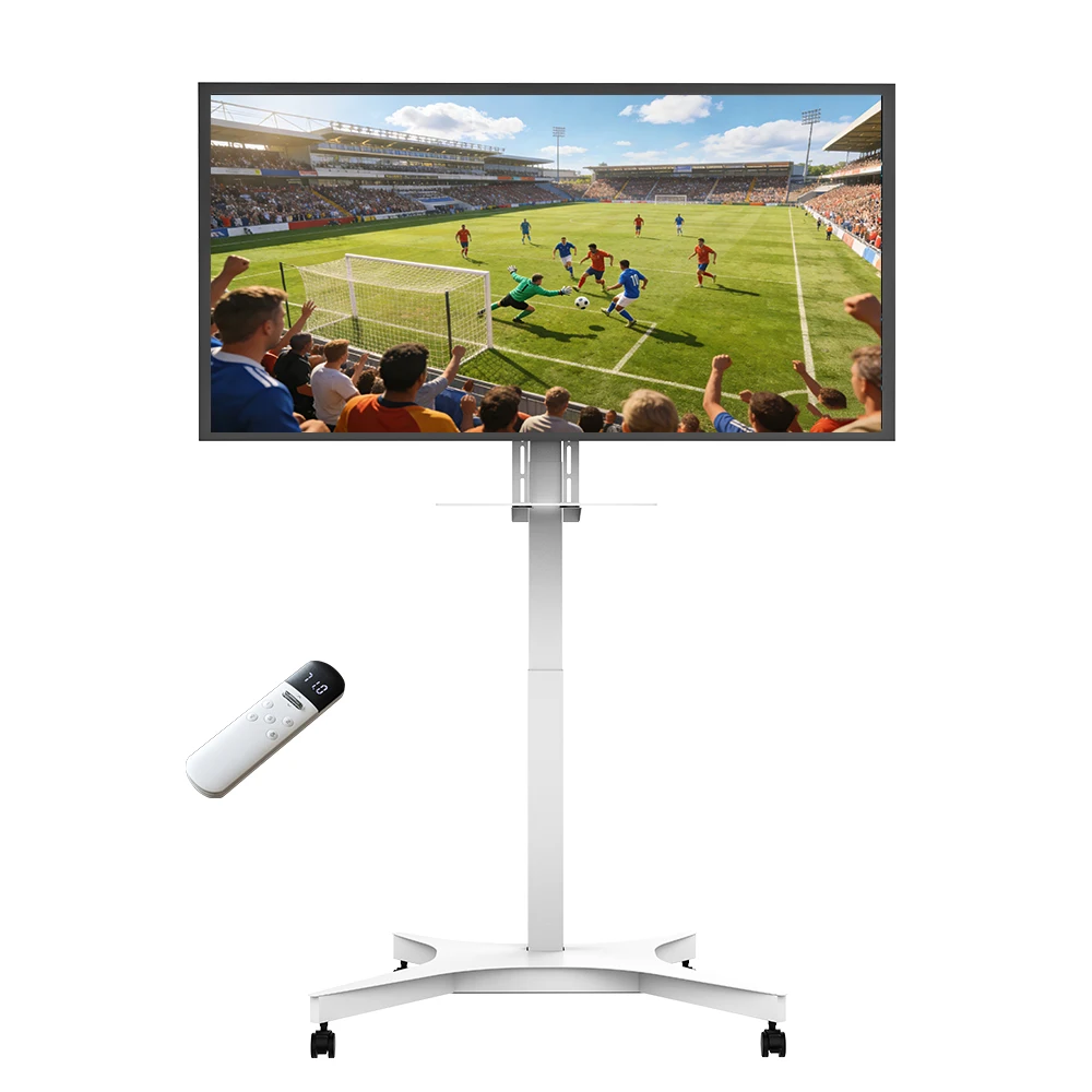 Ergonomic Electric TV Floor Cart Motorized Lift System with Memory Presets for 32-70 Inch Screen Mobile  Mount Solution