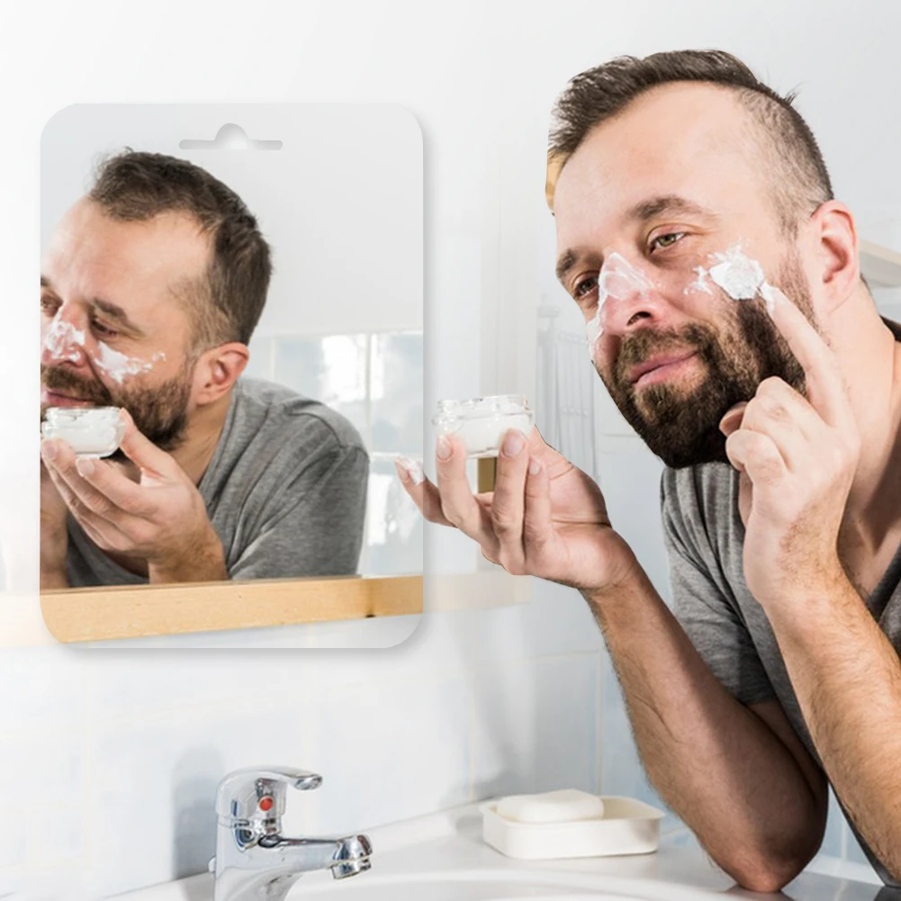 Fogless Shower Mirror Anti-Fog Shower Mirror with Hook Shower Makeup Shave Mirror Shatterproof Bathroom Accessories