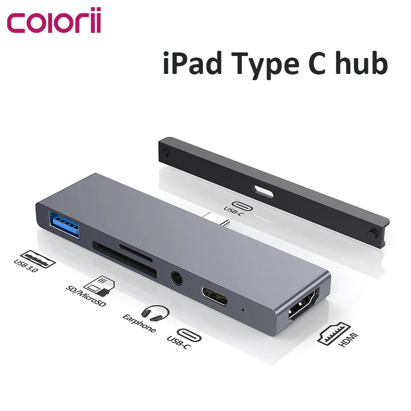 Colorii USB C HUB TYPE-C to HDMI-compatible Adapter 3.5mm Audio PD Charging USB 3.0 Port Converter for iPad Pro Macbook Laptop