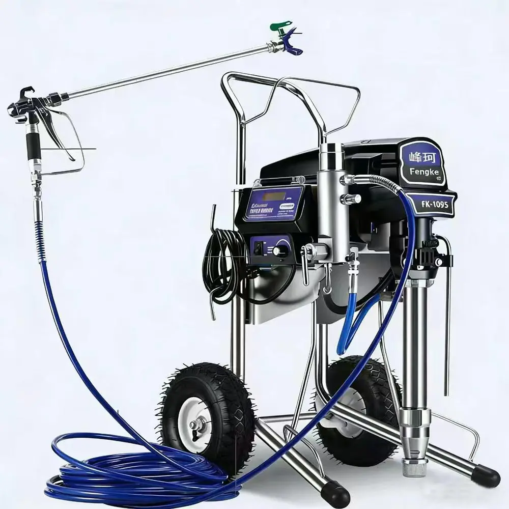 Pistola pulverizadora con bomba de pistón profesional, máquina de pulverización sin aire de trabajo, 4000W, 6,5l, pulverizador de pintura sin aire, máquina de pintura al óleo FK1095
