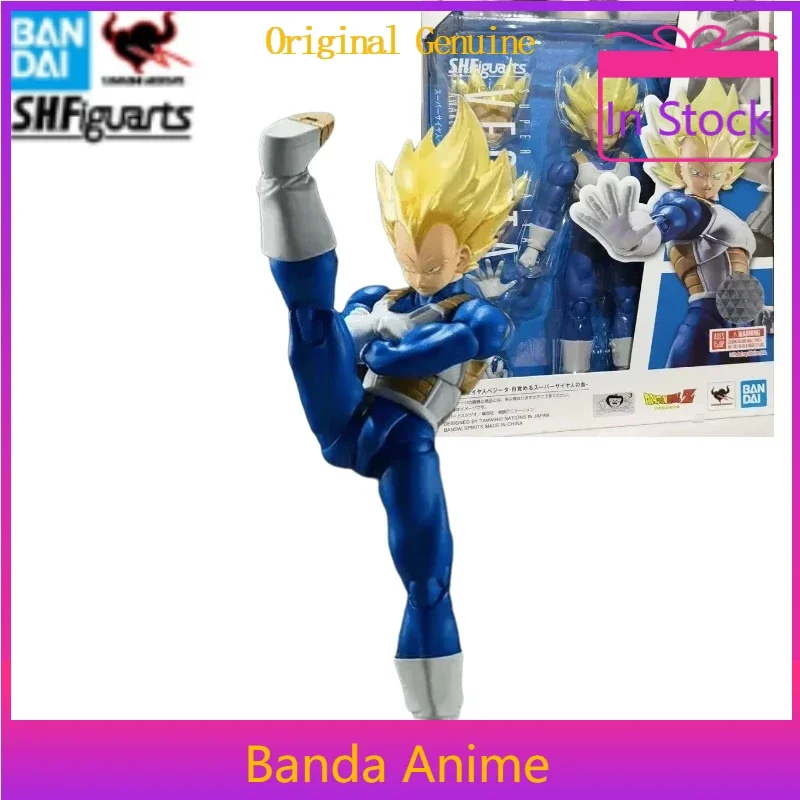 

In Stock Dragon Ball Original Bandai S.H.Figuarts Super Saiyan 2 Awakening Vegeta Action Figure In Stock Anime Model Series Toys