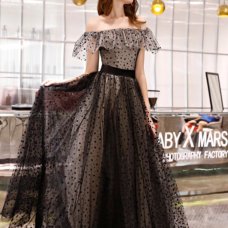 A Line Off Shoulder Long Prom Dresses Women\'s Elegant Formal Occasion Party Dress Evening Gown