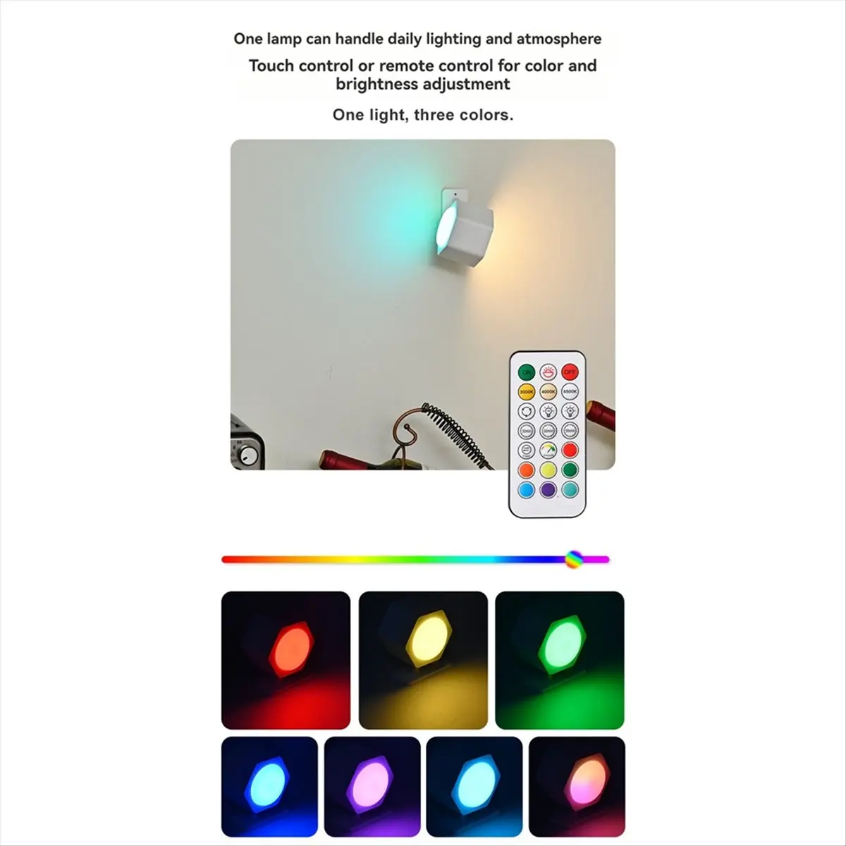 

(FDDT) Светодиодный ночник с датчиком движения RGB, перезаряжаемый через USB, для кухни, спальни, лестницы, прихожей, гардероба, шкафа