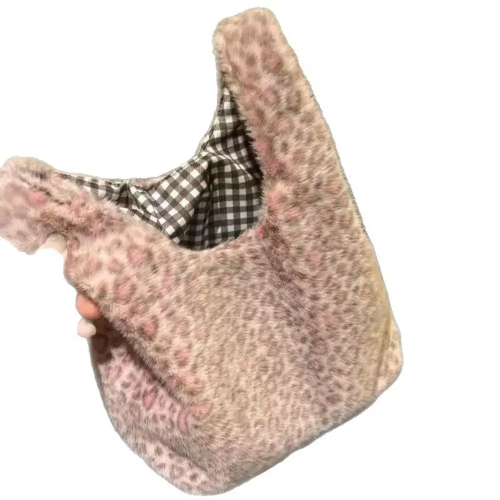 حقيبة يد نسائية جديدة بطباعة الفهد ذات سعة كبيرة حقيبة معصم صغيرة باللون الوردي حقائب حمل محمولة للعمل اليومي