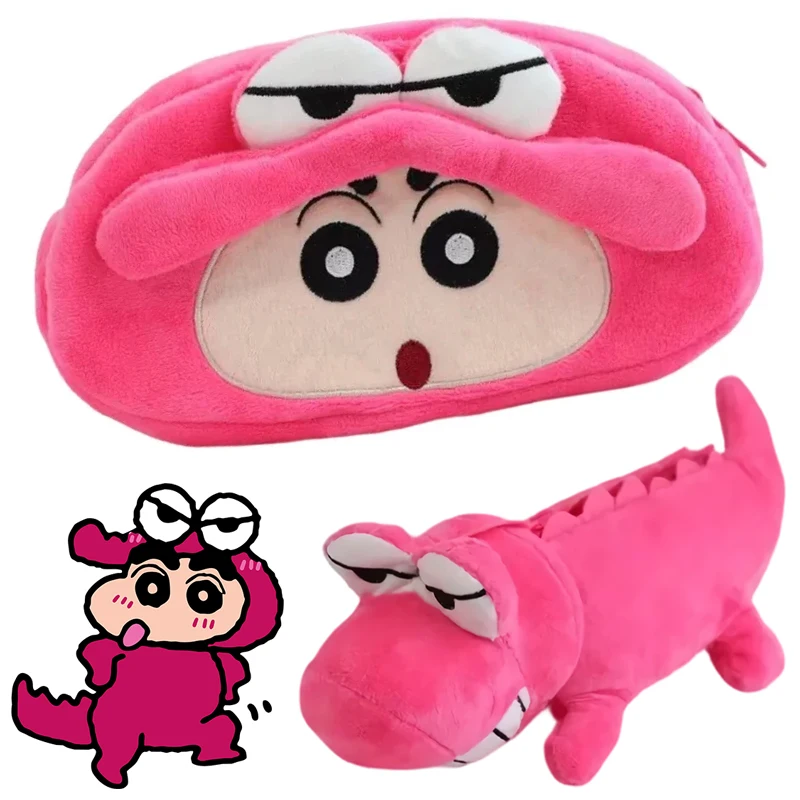 

Плюшевый пенал-органайзер для ручек и канцелярии с персонажами аниме Крейон Шин-чан и Вани-Яма Сан, для студентов и женщин, для хранения косметики