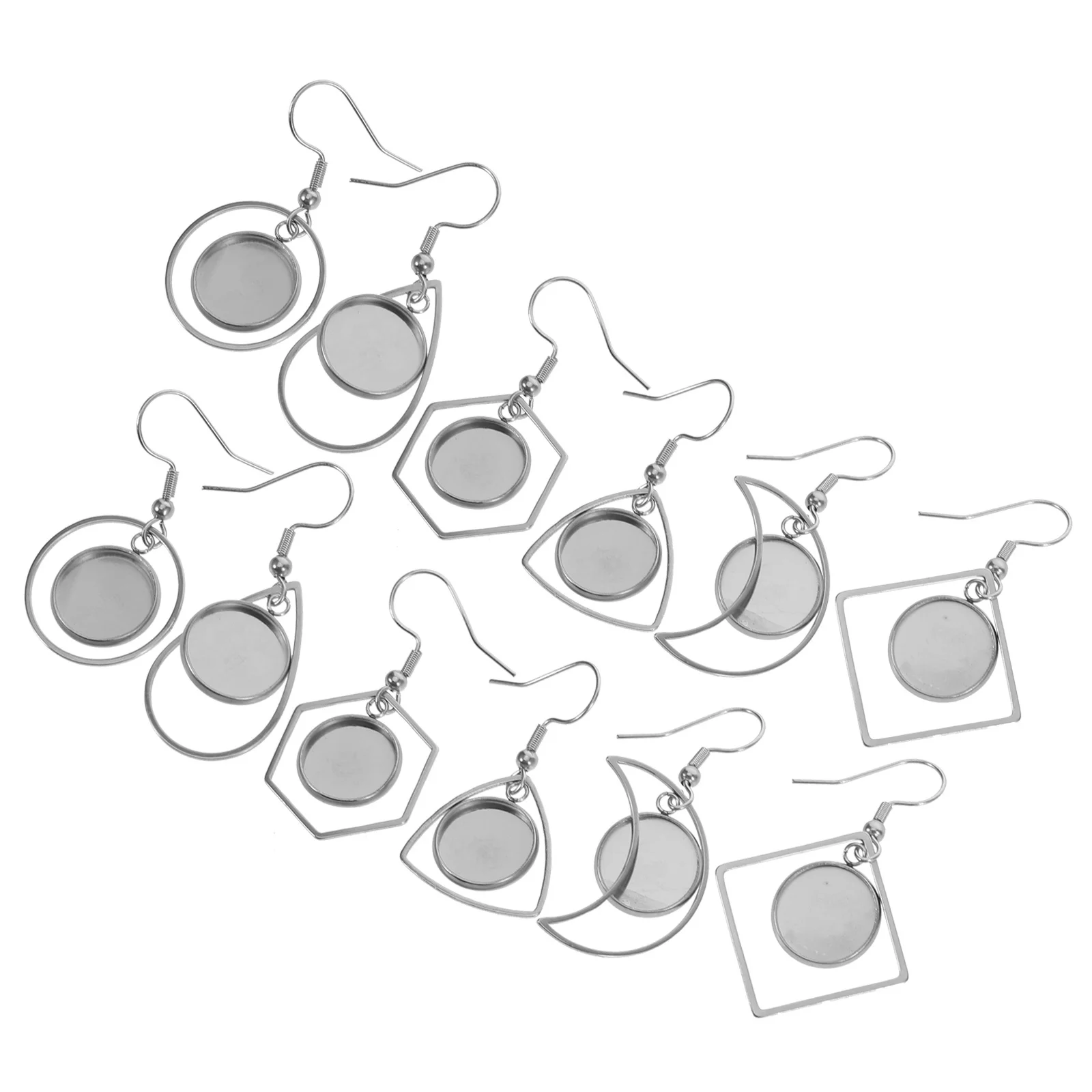 

12Pcs Stainless Steel Earring Bezels for Jewelry Making DIY Handmade Accessories Resin Charms Crafting Sensitive Skin