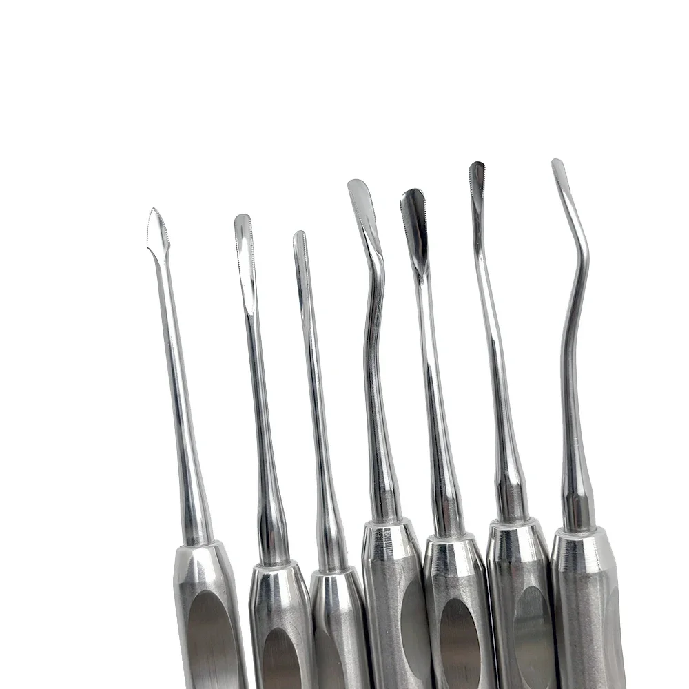7Pc Surgical Grade Titanium Dental Elevator Set | Professional Root Tip & Luxating Elevators for Oral Surgery & Implantology