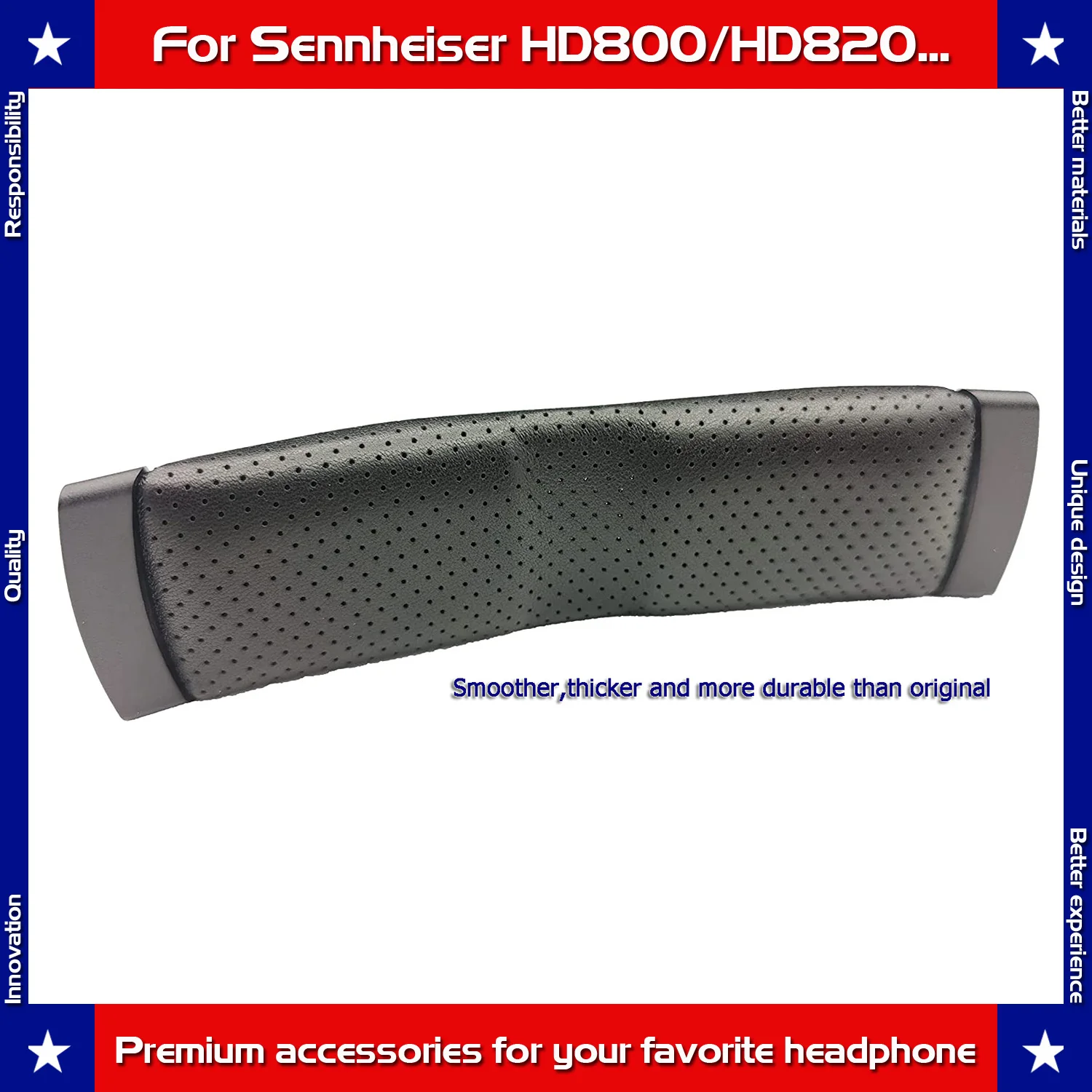 Atualizado perfurado carneiro substituição auscultadores, Headband Cushion, Compatível com Sennheiser HD800, HD800S, HD820, Drop HD8XX