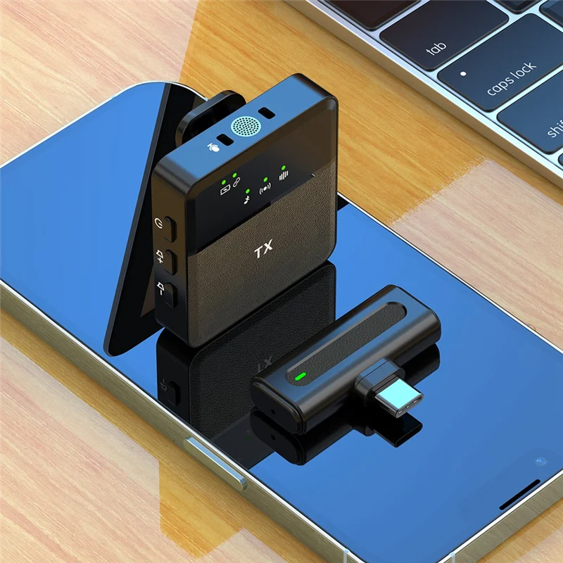 ميكروفون لاسلكي متعدد الاتجاهات ومكثف للكاميرا والهواتف الذكية للمقابلة