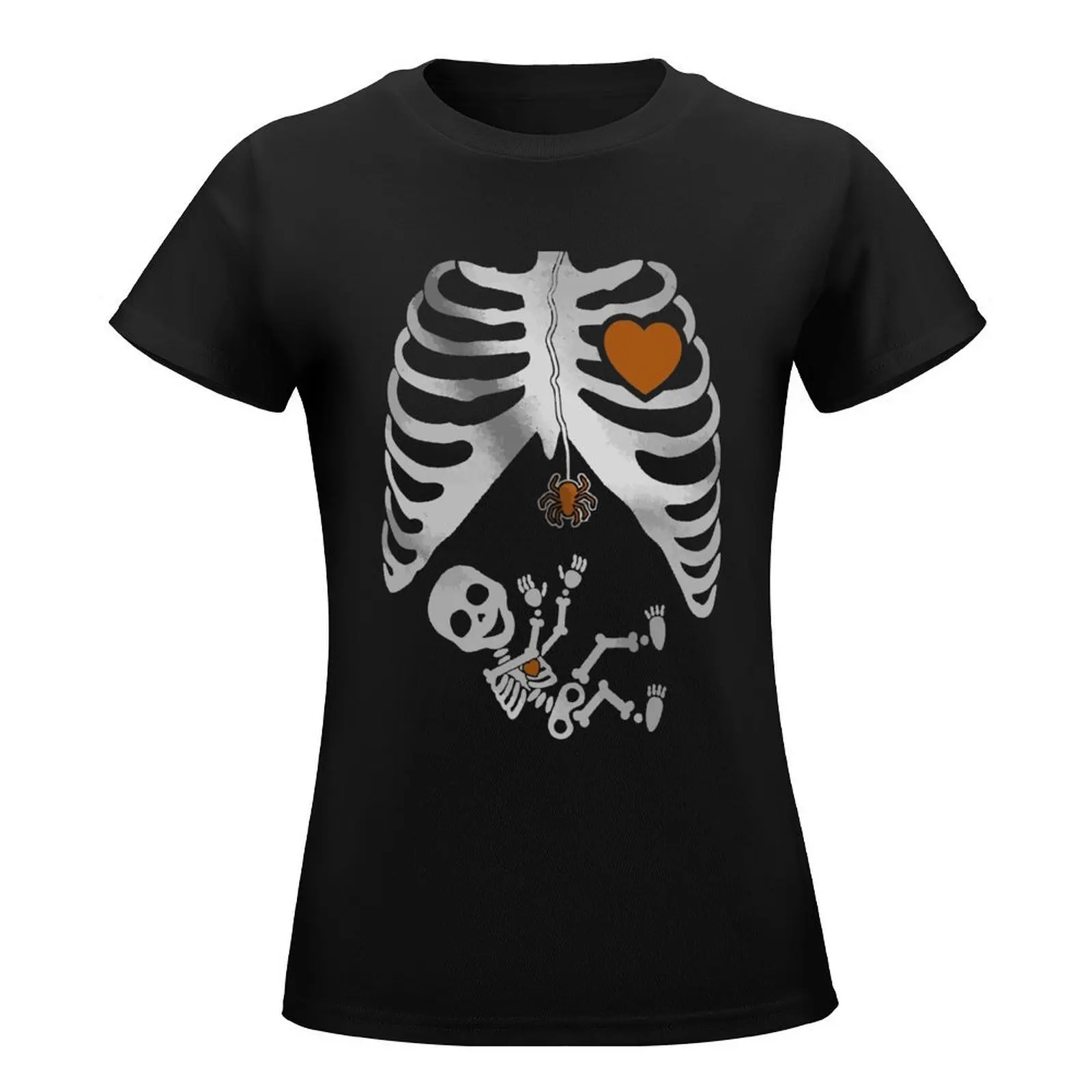 Halloween - Pregnant Skeleton Xray Costume Women T-Shirt shirts graphic tees blanks tees t-shirt dress for Women graphic