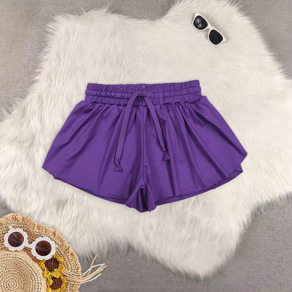 

8.25 Baby Girls Summer Yoga Shorts Baby Girls Purple Yoga Shorts Bottoms