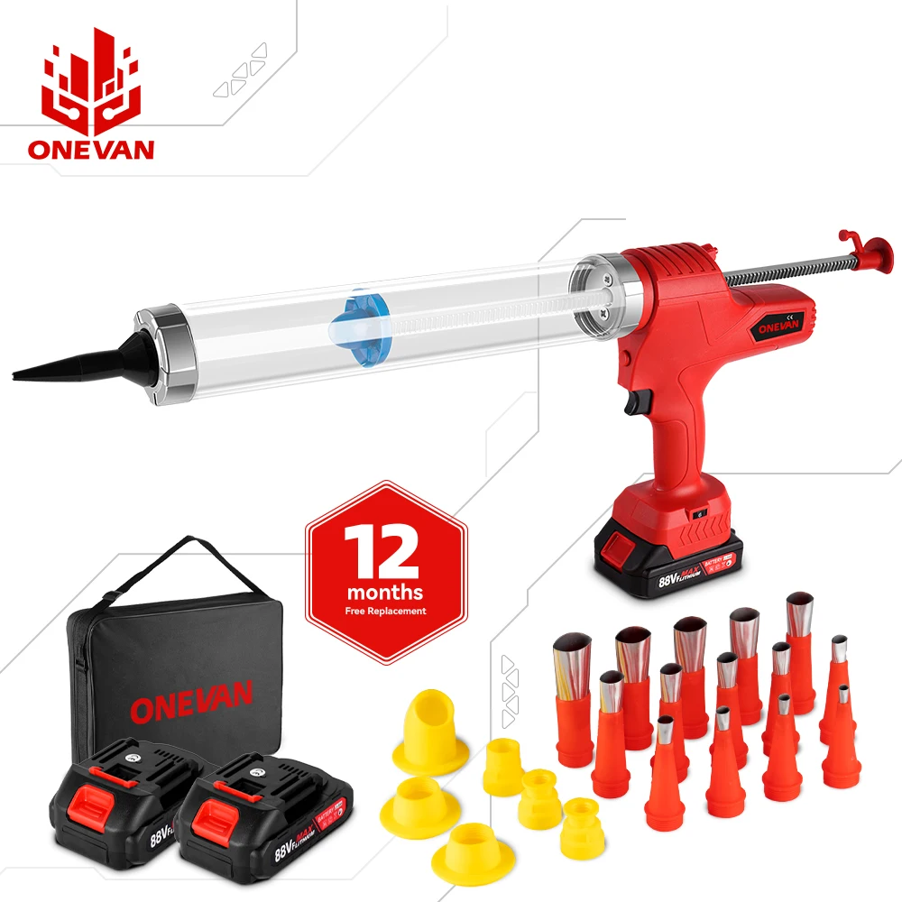 

ONEVAN 10000N Electric Caulking Gun 6 Speed Glass Glue Guns Pressure Glue Sewing Seams Sealant Glue Gun For Makita 18v Battery