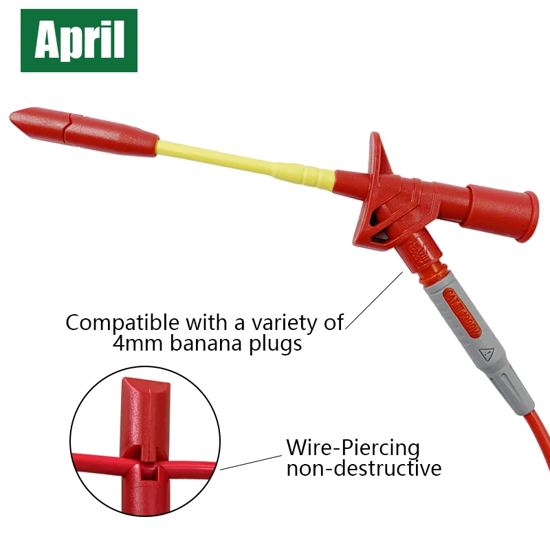 Car Repair Wire Test Hook  with 4mm Banana Plug Quick Non-Destructive Splice Automotive Maintenance Tool