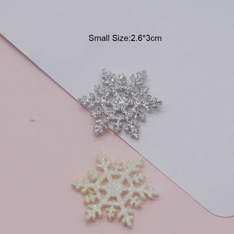 40Pcs/LOT Multi Style Shiny Glitter Snowflake Shape Padded Appliques For DIY Headwear Hair Clips Decor Clothes Hat Shoes Patches