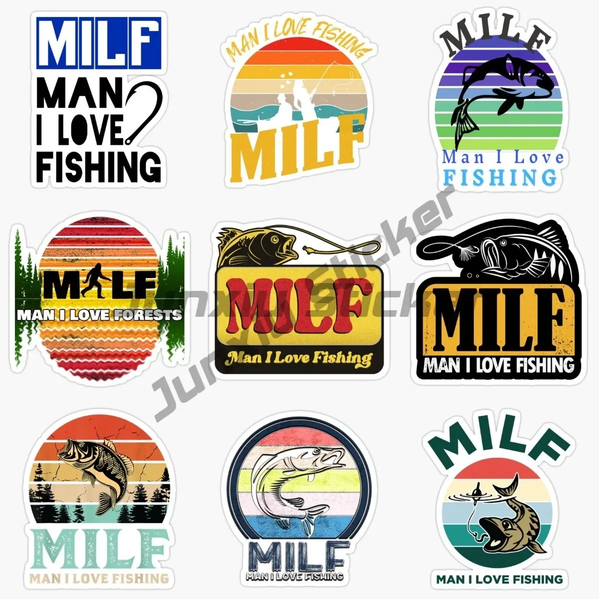 

Interesting MILF Man I Love Fishing Hobby Fish Boat Car Stickers Vinyl Decal Practucal for Car Motorcycle Decor Decal
