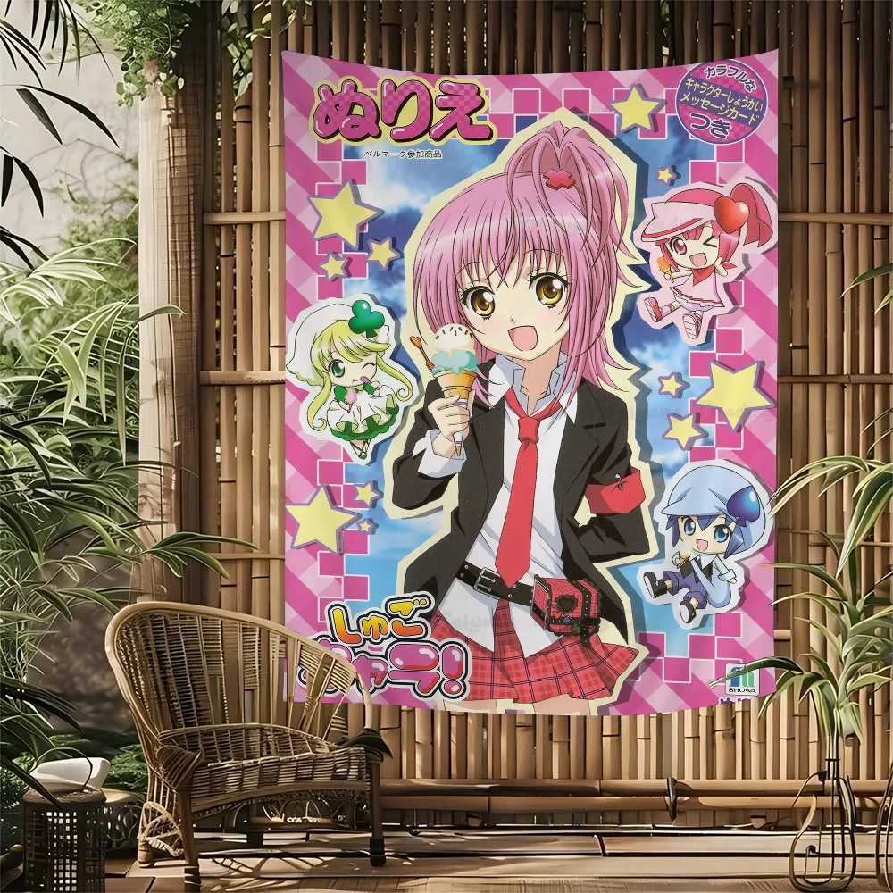 Shugo Chara Japan Anime Colorful Tapestry Wall Hanging Bohemian Wall Tapestries Mandala Wall Hanging Sheets