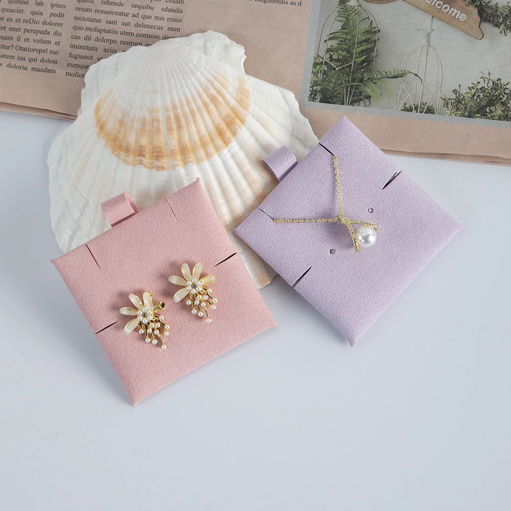 5pcs Microfiber Suede 6x6cm Jewelry Packaging Display Pads Can Personalised Earrings Necklace Bracelets Jewellery Insert Cards