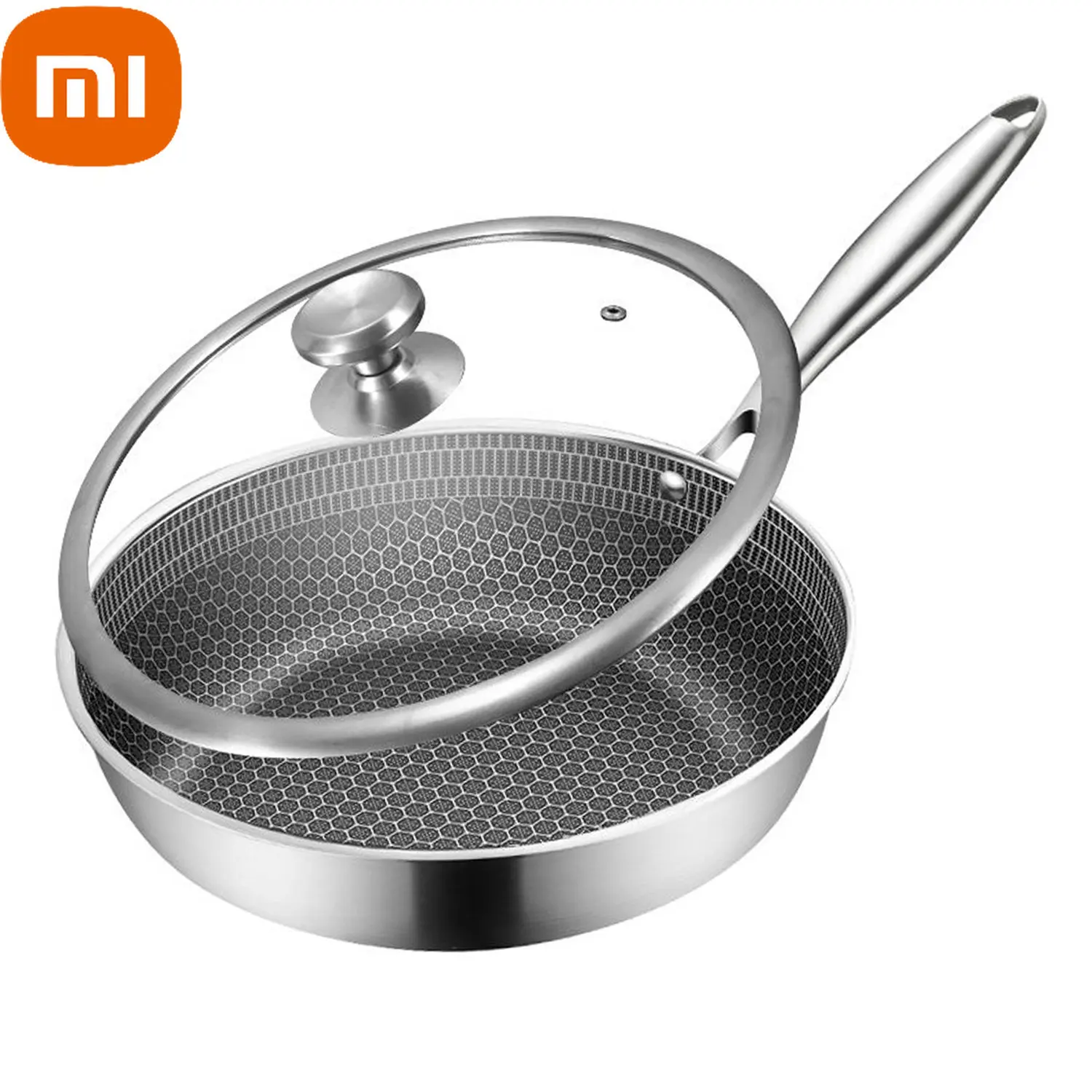 

Xiaomi Schnesland 304 Stainless Steel Frying Pans with Glass Lid Non-stick Uncoated Skillet Wok Pan